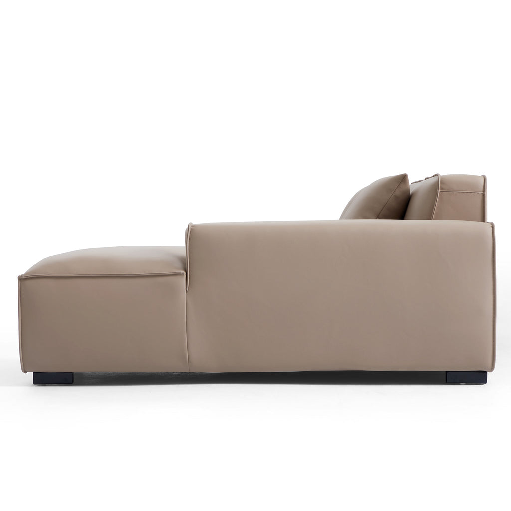 Domus Modular Khaki Leather U-Shaped Sectional Sofa