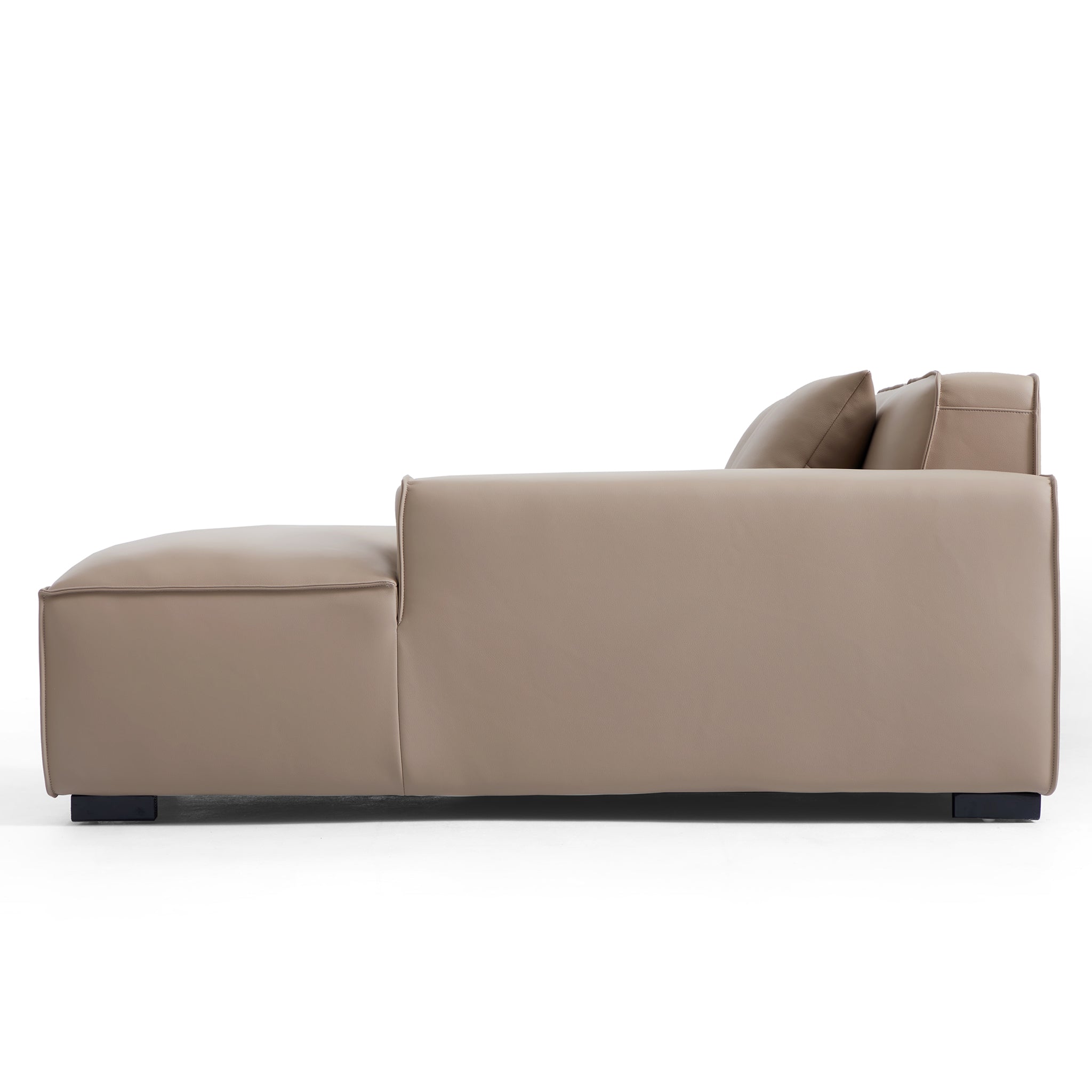 Domus Modular Khaki Leather U-Shaped Sectional Sofa