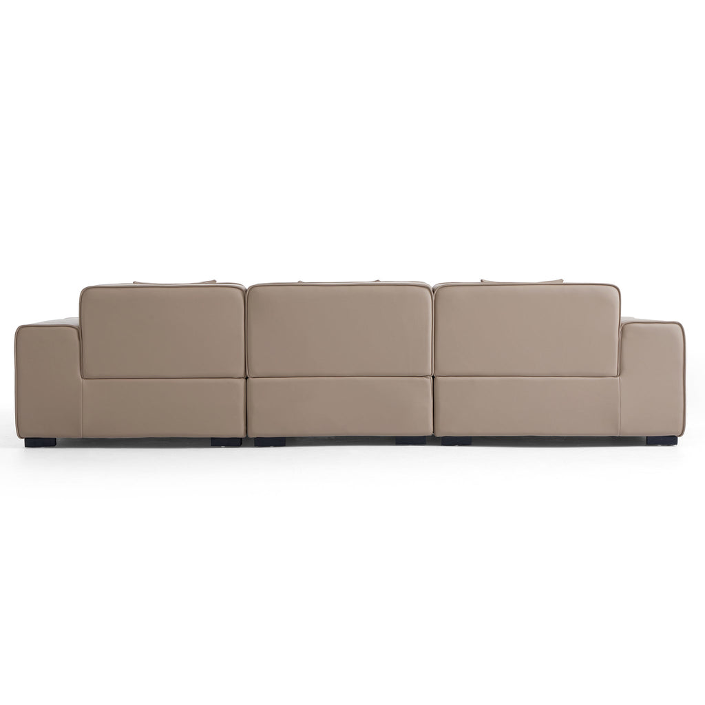 Domus Modular Black Leather Sectional Sofa
