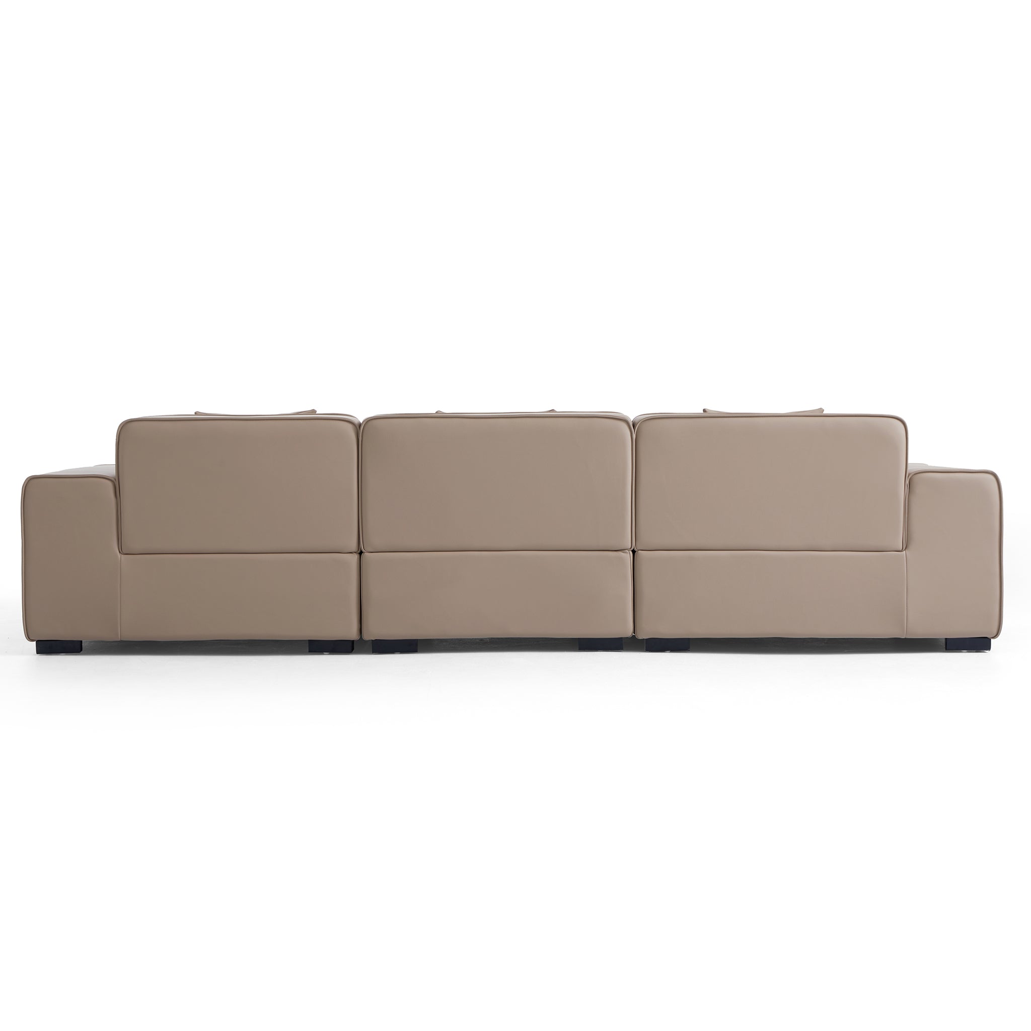 Domus Modular Black Leather Sectional Sofa