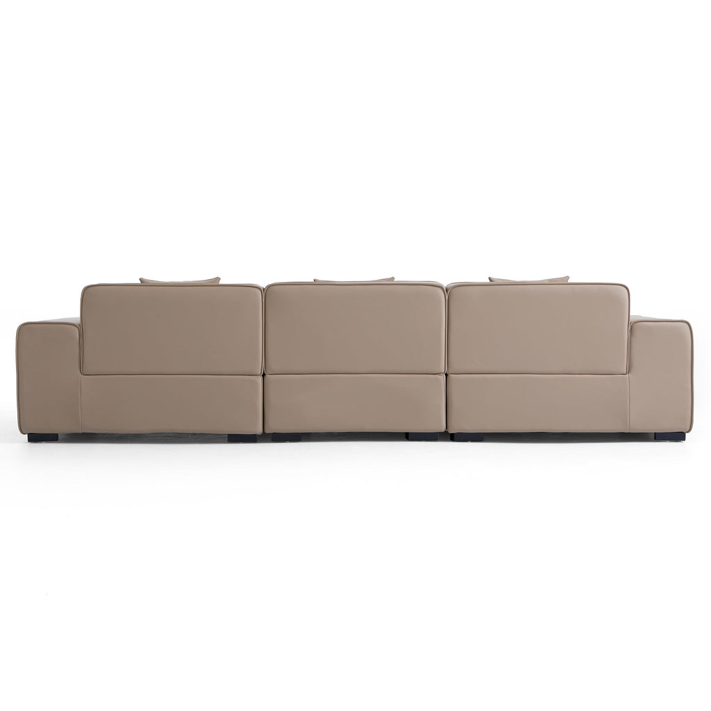 Domus Modular Black Leather Sofa