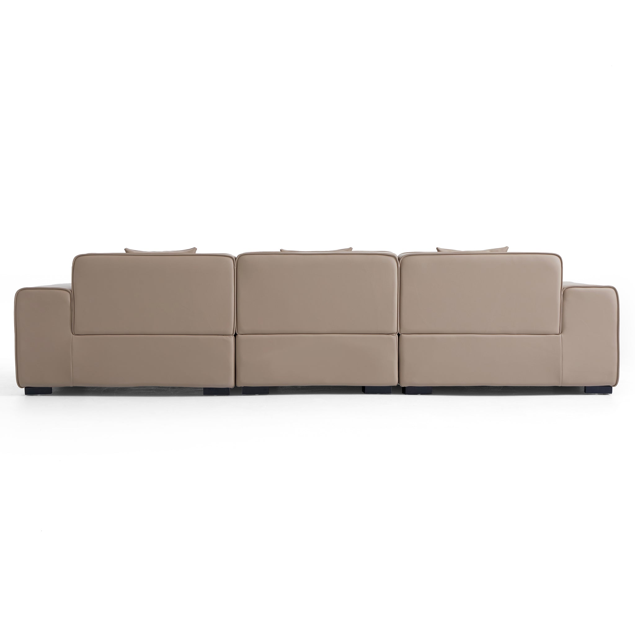 Domus Modular Black Leather Sofa