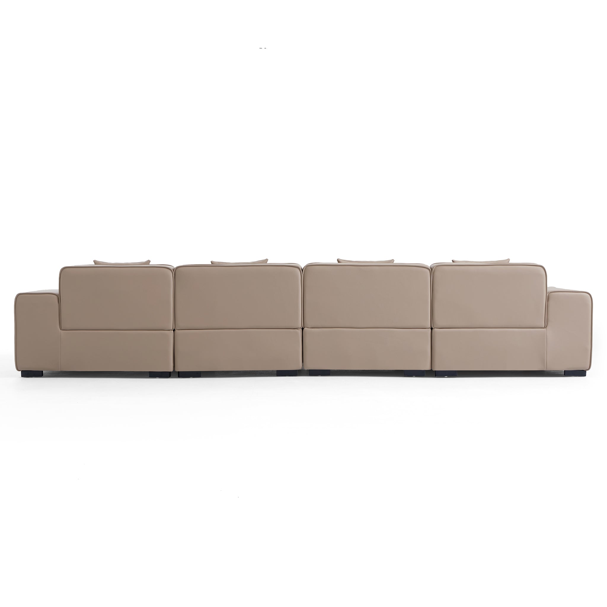 Domus Modular Black Leather Sofa
