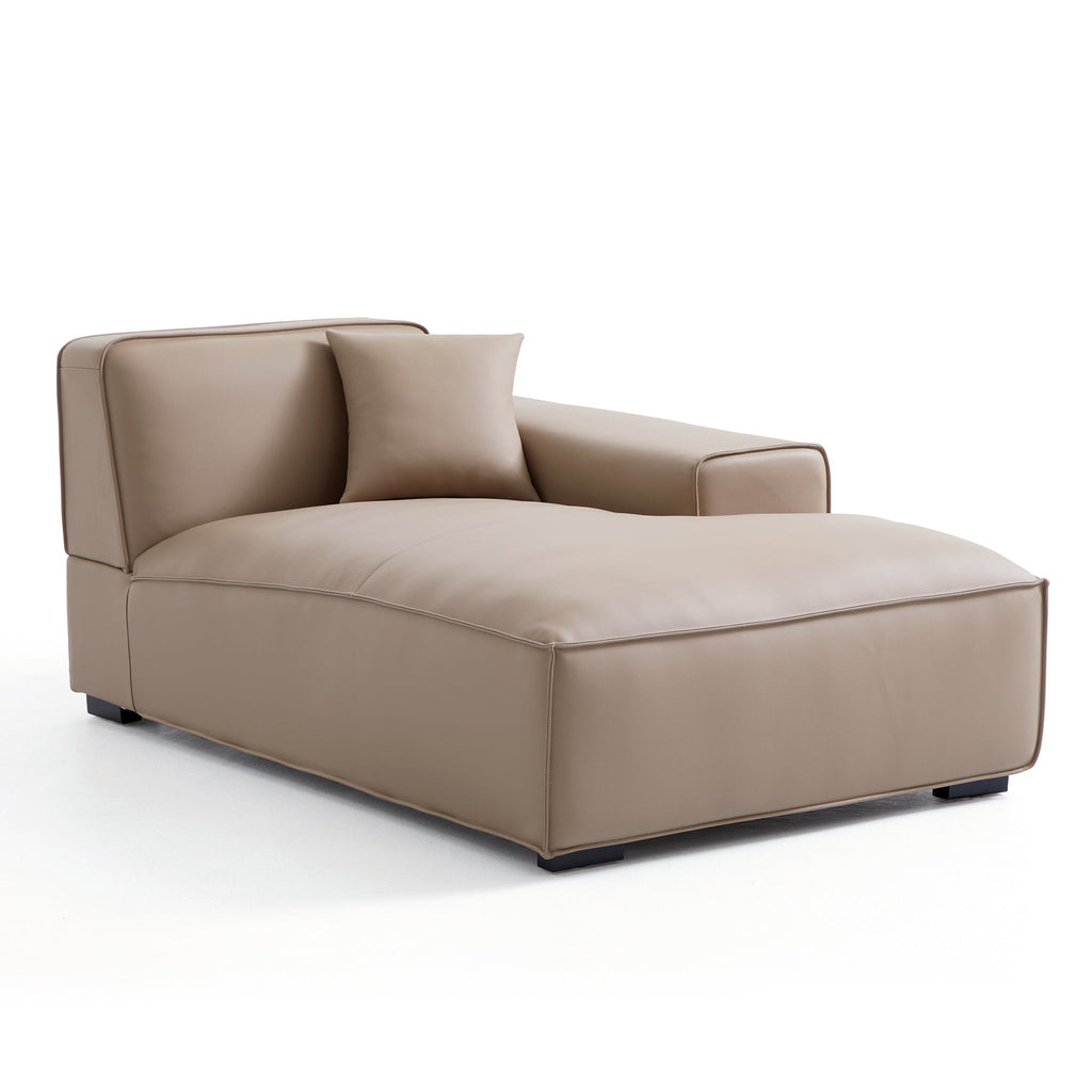 Domus Modular Beige Leather Sectional Sofa
