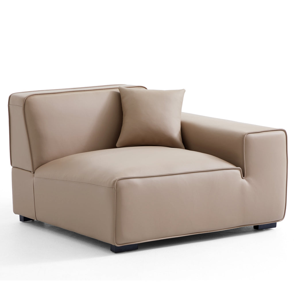 Domus Modular Brown Leather L-Shaped Sectional