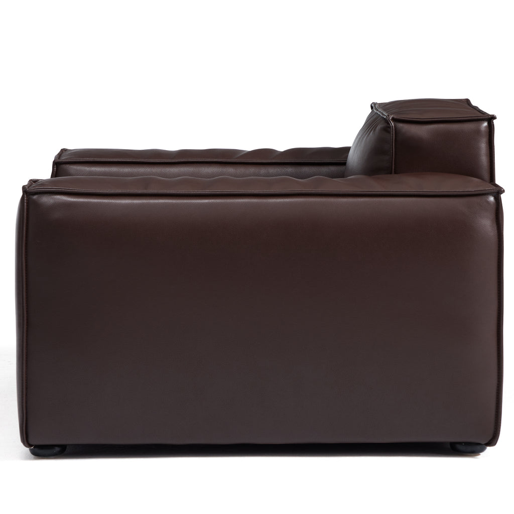 Fauteuil de luxe minimaliste en cuir noir