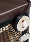 Canapé d'angle minimaliste de luxe en cuir marron foncé