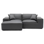Domus Modular Dark Gray Leather Sectional Sofa