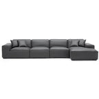 Domus Modular Dark Gray Leather Sectional Sofa