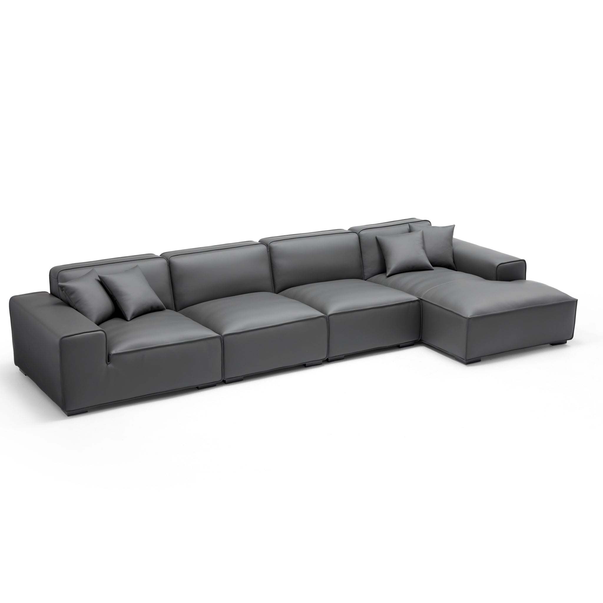 Domus Modular Brown Leather Sectional