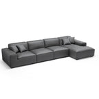 Domus Modular Dark Gray Leather Sectional Sofa