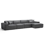 Domus Modular Dark Gray Leather Sectional Sofa