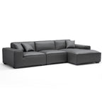 Domus Modular Dark Gray Leather Sectional Sofa
