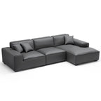 Domus Modular Dark Gray Leather Sectional Sofa