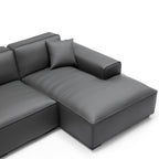 Domus Modular Khaki Leather U-Shaped Sectional Sofa