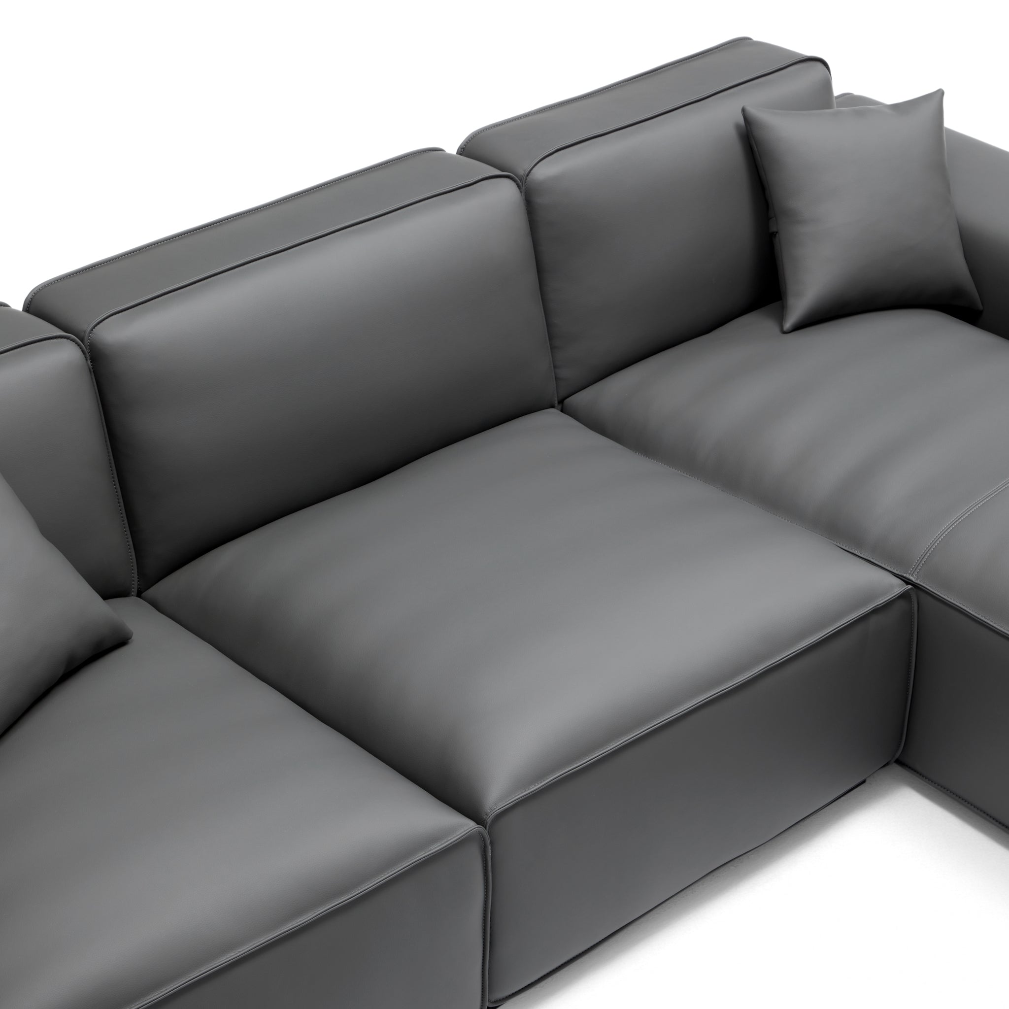 Domus Modular Brown Leather Sectional