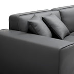 Domus Modular Khaki Leather U-Shaped Sectional Sofa