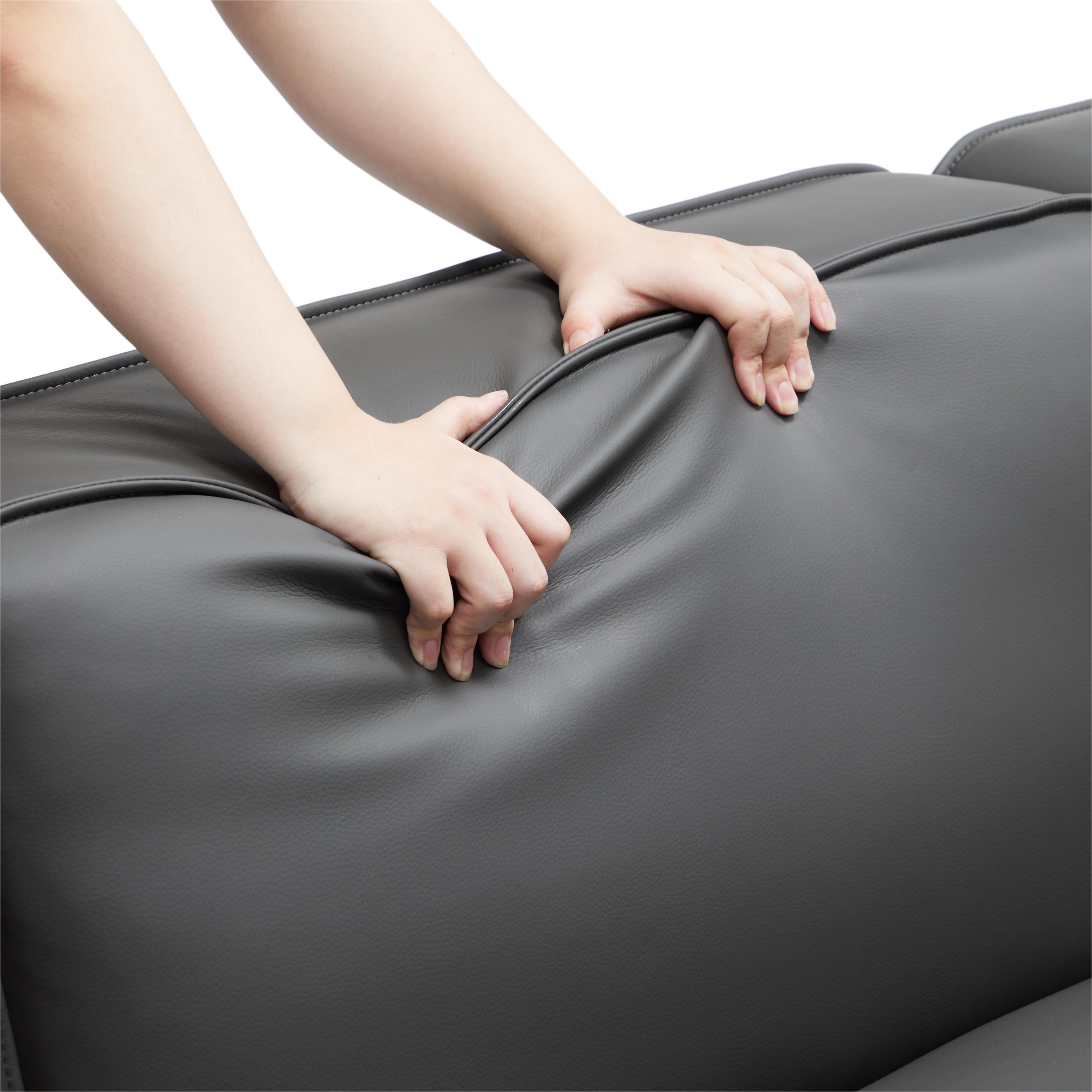 Domus Modular Khaki Leather Sofa and Ottoman