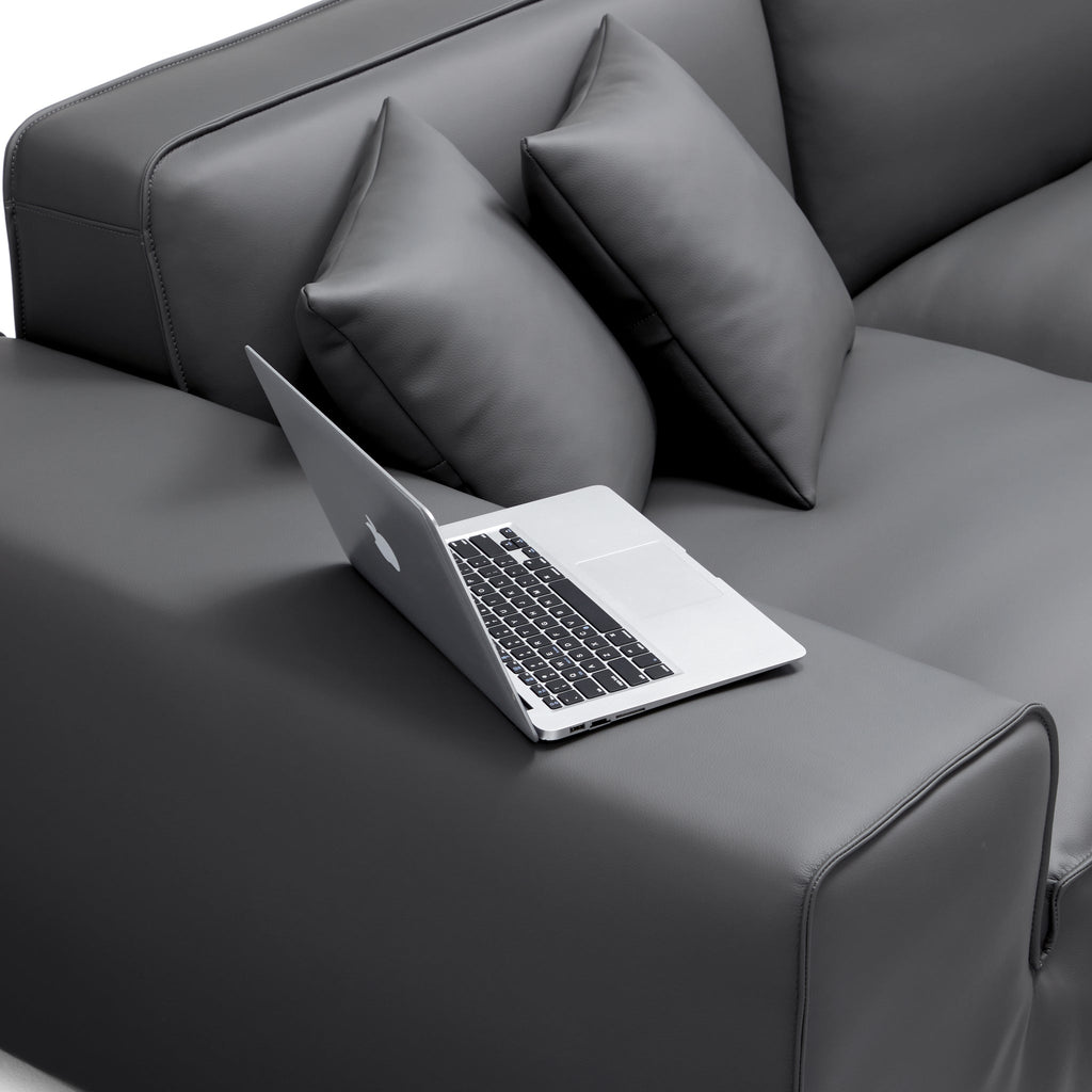 Domus Modular Beige Leather Sofa