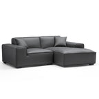 Domus Modular Dark Gray Leather Sectional Sofa