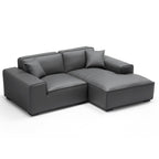 Domus Modular Dark Gray Leather Sectional Sofa