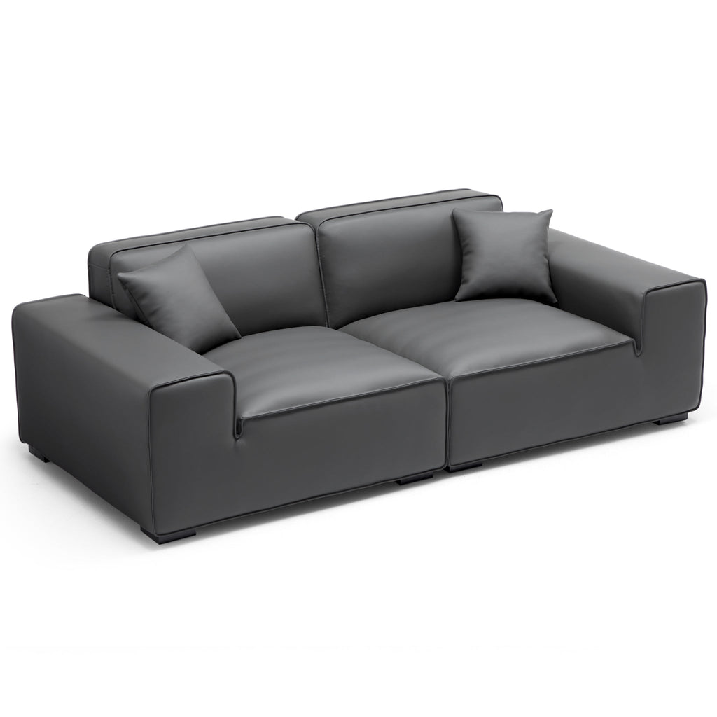 Domus Modular Beige Leather Sofa