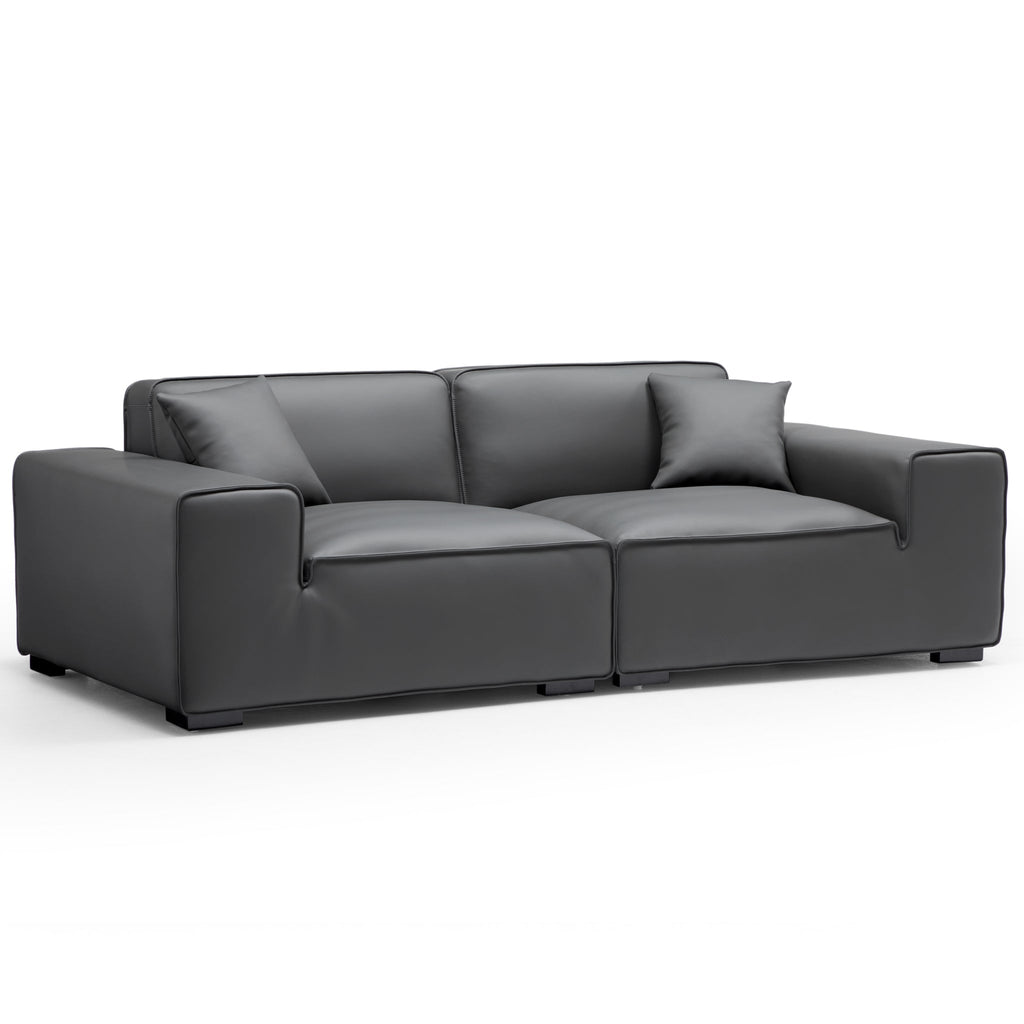 Domus Modular Beige Leather Sofa