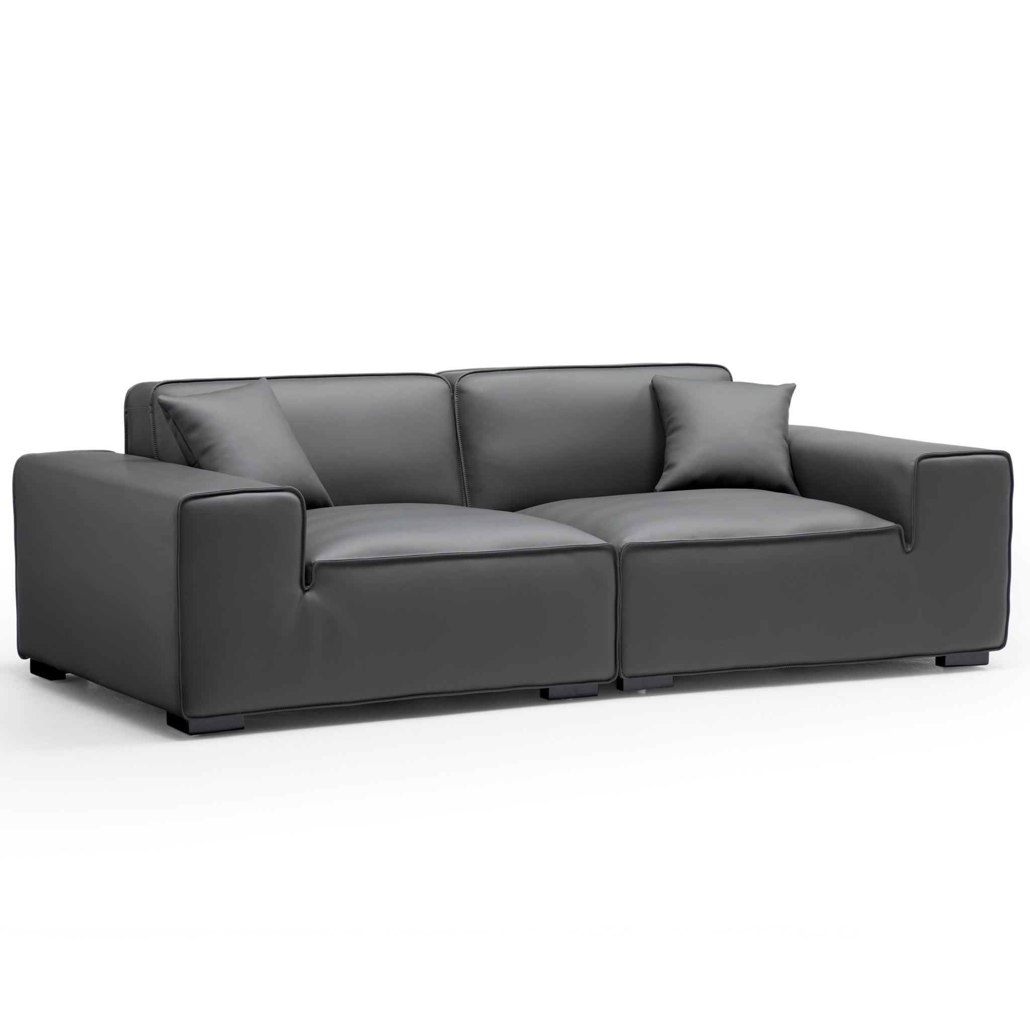 Domus Modular Beige Leather Sofa