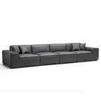 Domus Modular Dark Gray Leather Sofa