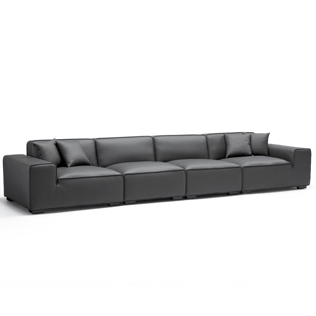 Domus Modular Beige Leather Sofa