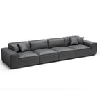 Domus Modular Dark Gray Leather Sofa