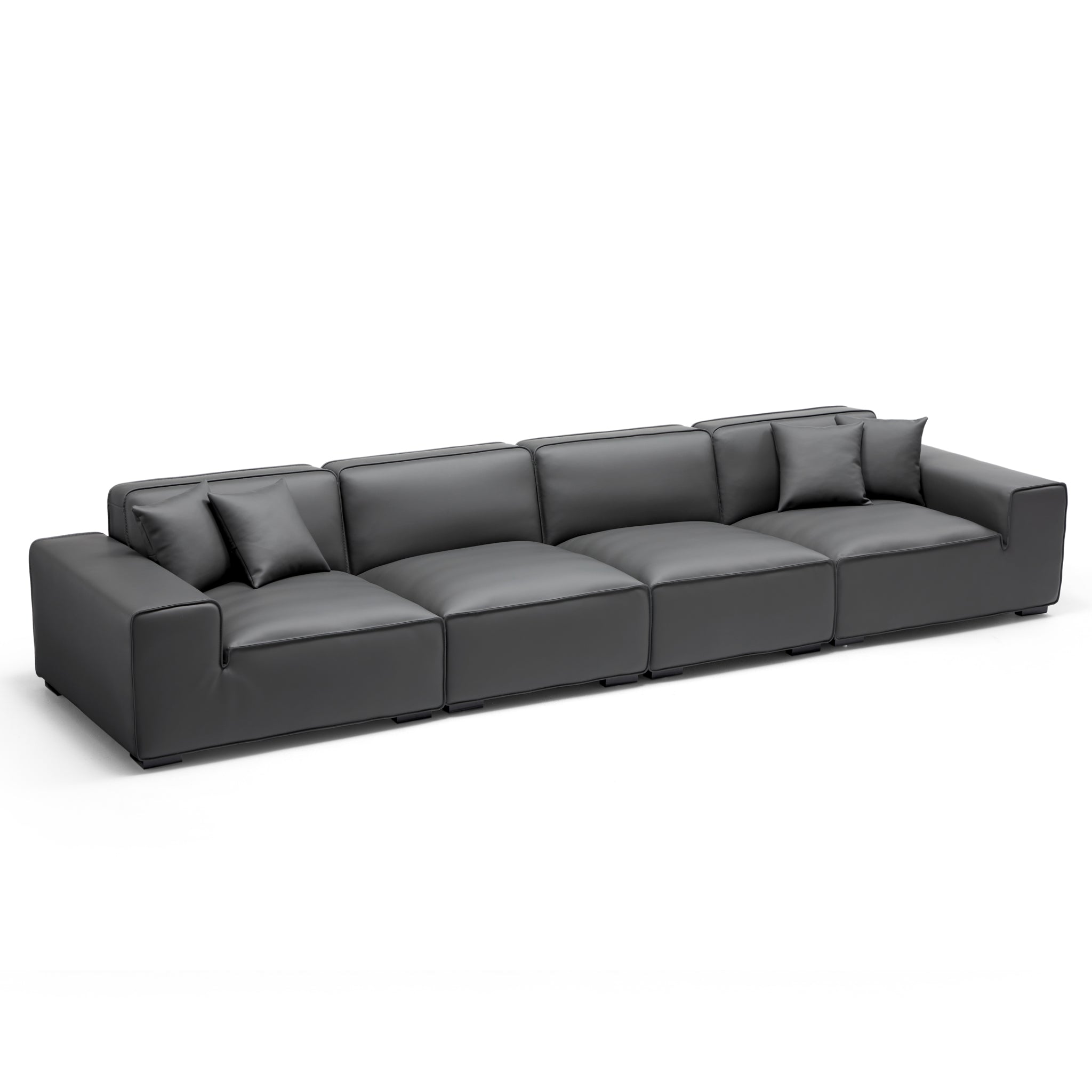 Domus Modular Beige Leather Sofa