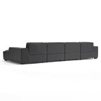 Domus Modular Khaki Leather U-Shaped Sectional Sofa