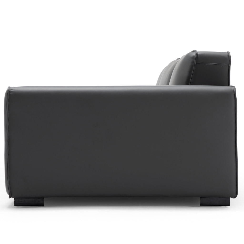 Domus Modular Black Leather Sofa
