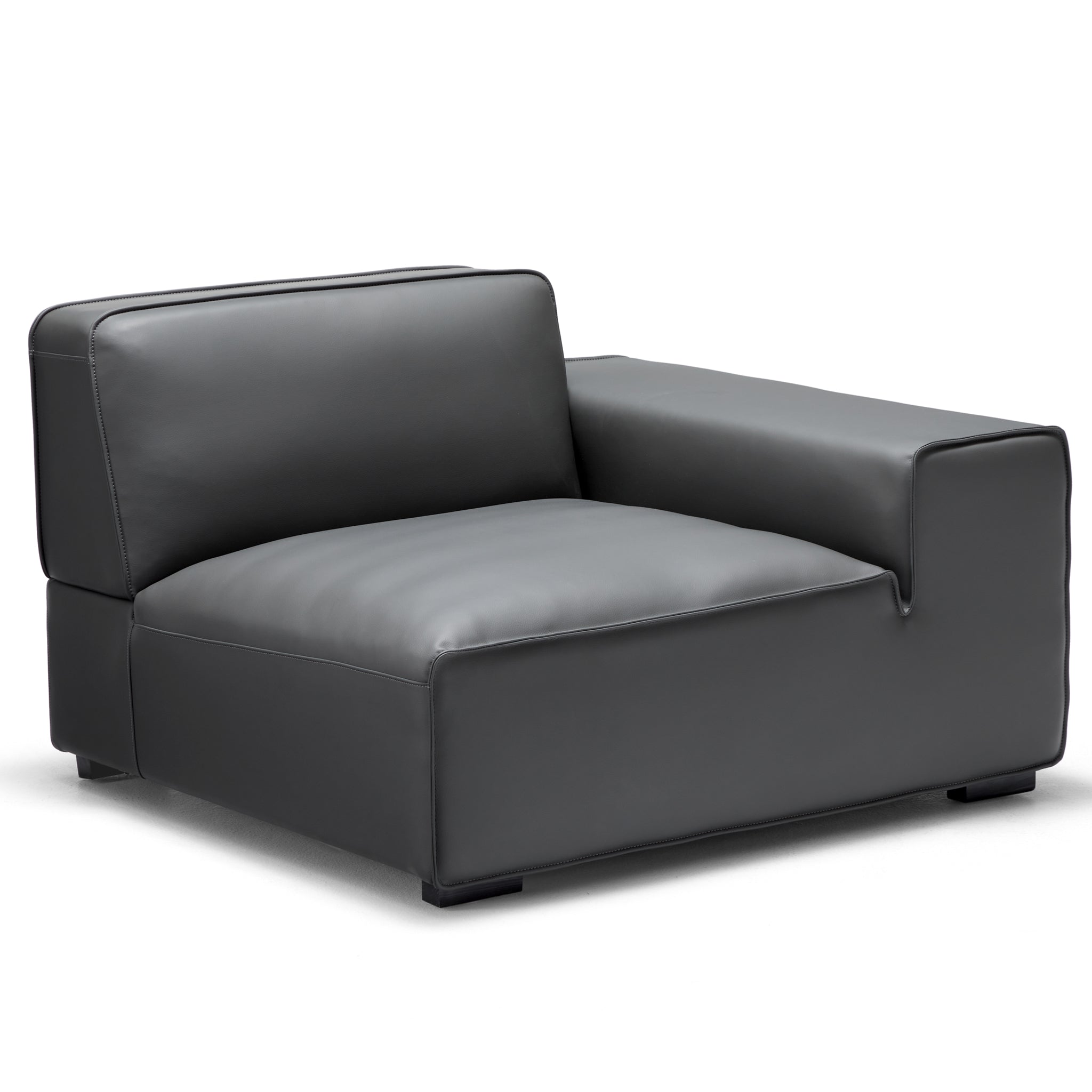 Domus Modular Beige Leather Sofa and Ottoman