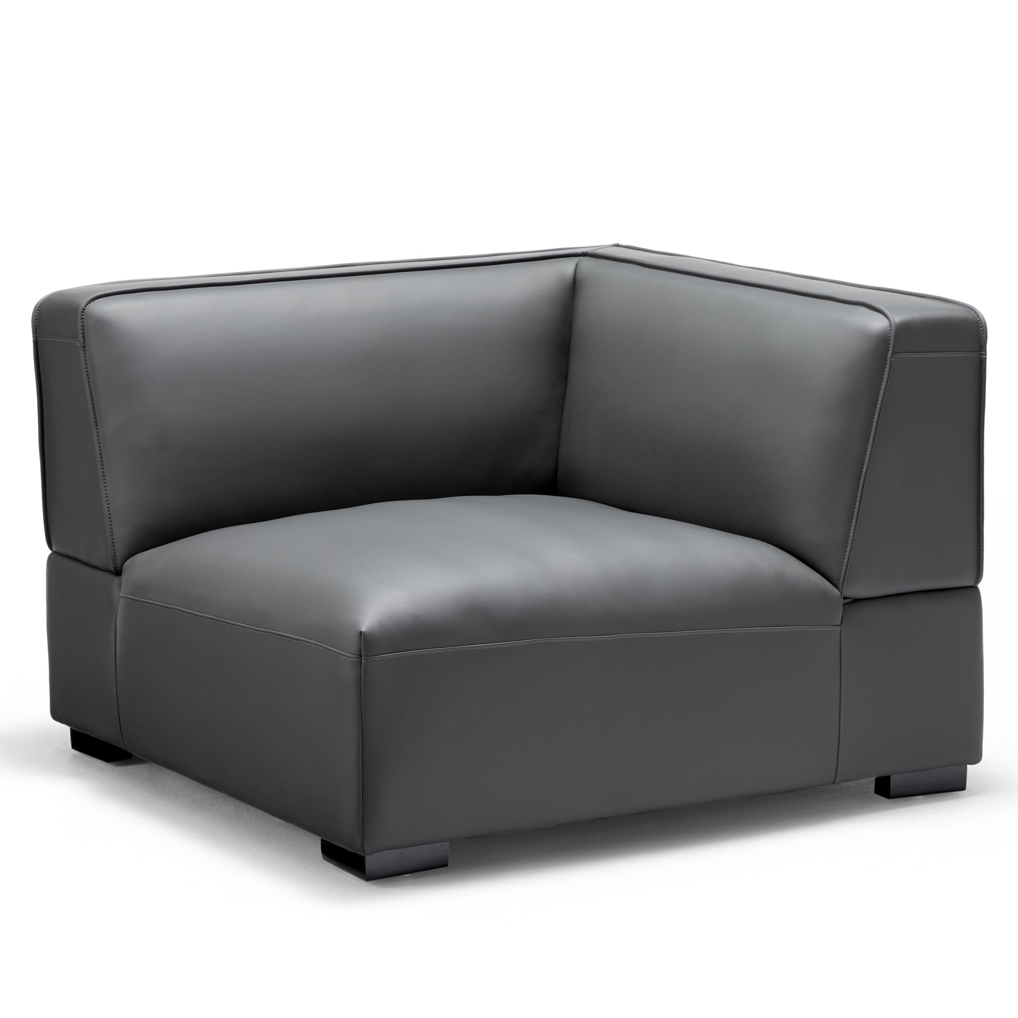Domus Modular Beige Leather L-Shaped Sectional