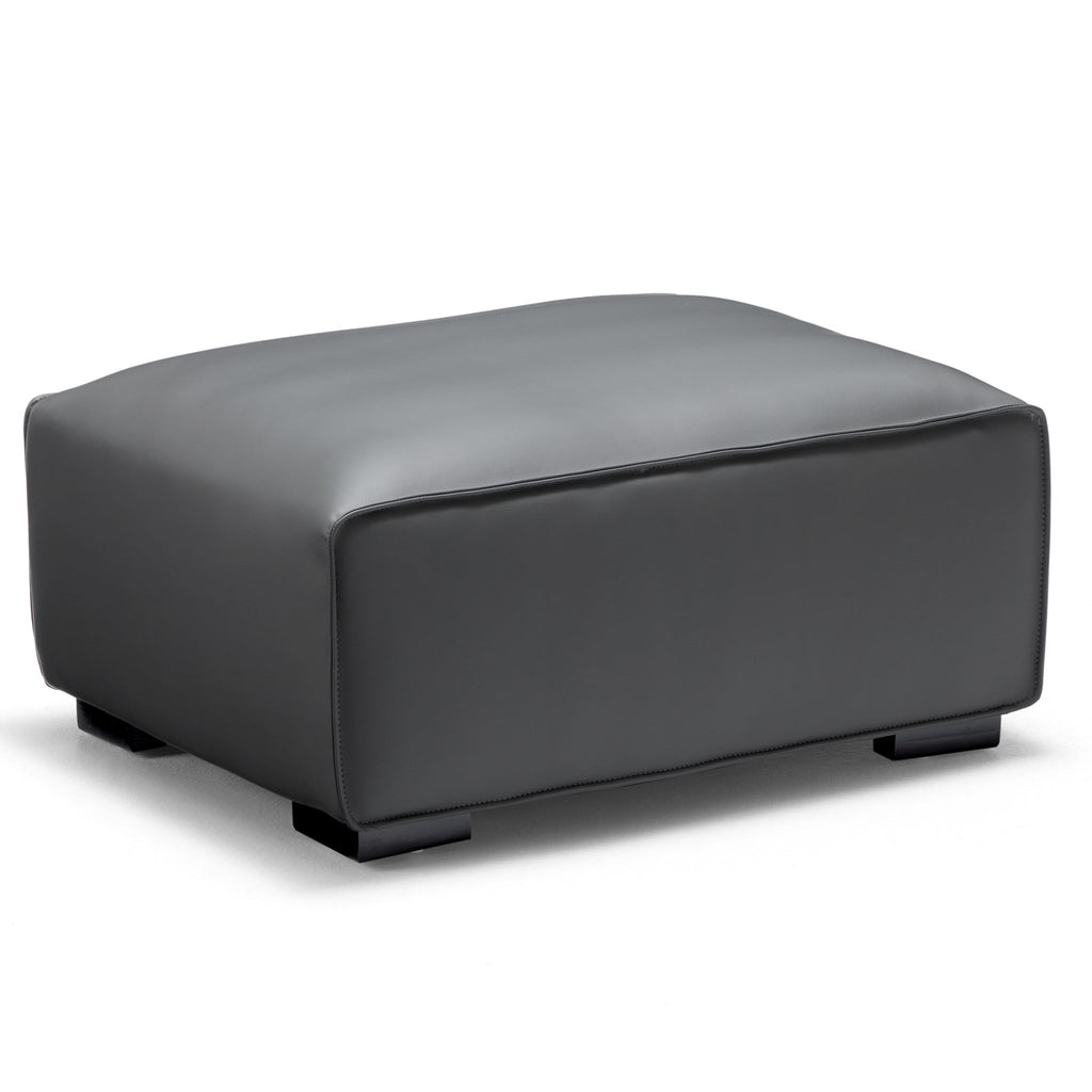 Domus Modular Beige Leather Sofa and Ottoman