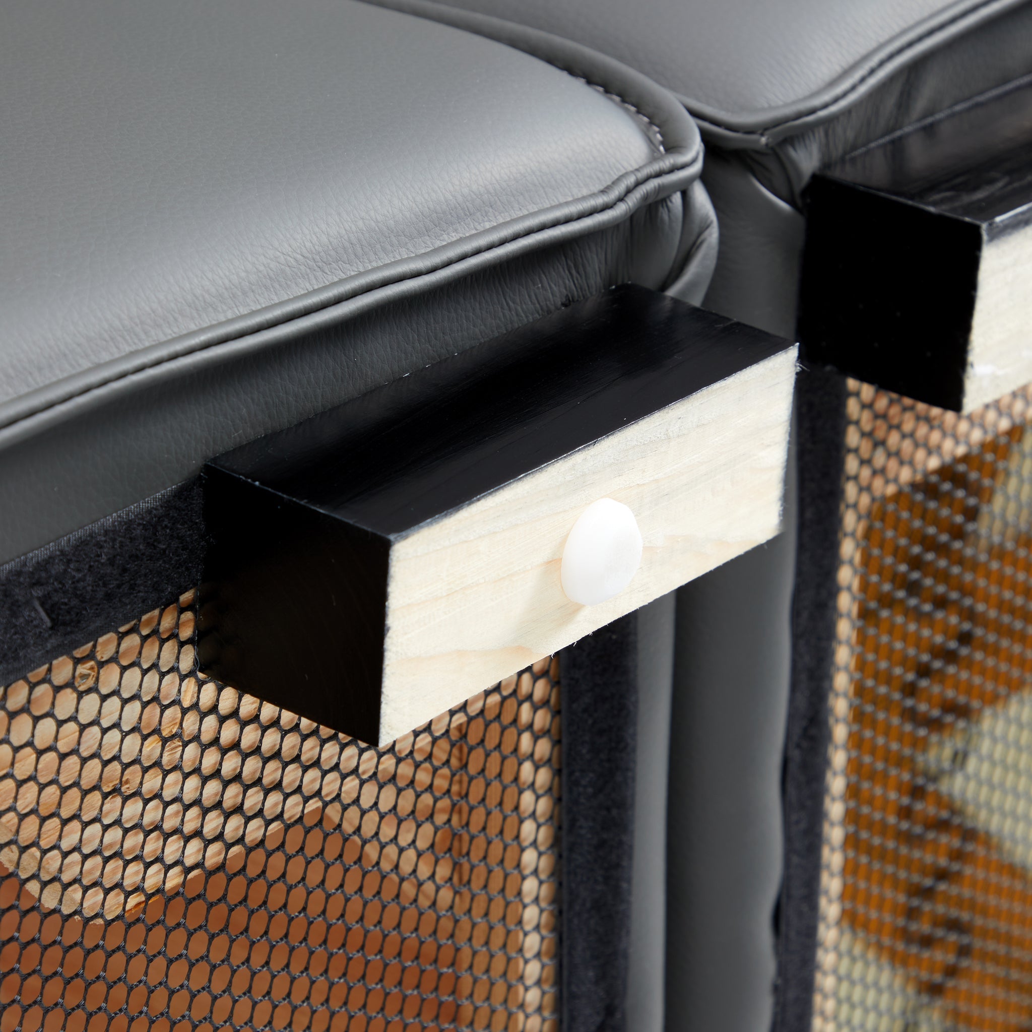 Domus Modular Beige Leather Sofa and Ottoman