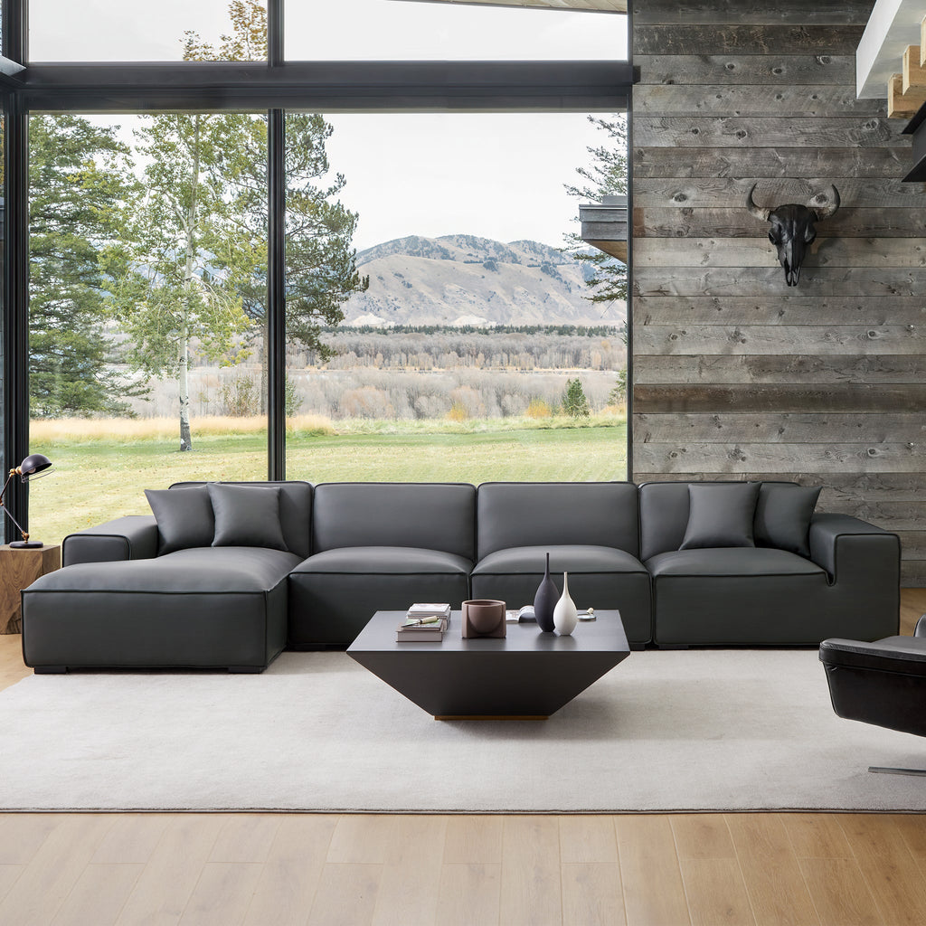 Domus Modular Brown Leather Sectional