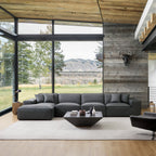Domus Modular Dark Gray Leather Sectional Sofa