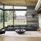 Domus Modular Dark Gray Leather Sofa