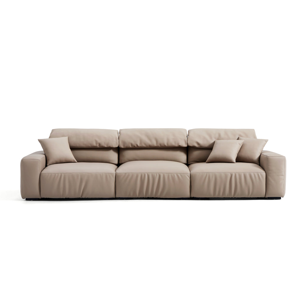 Chestnut Khaki Leather Sofa
