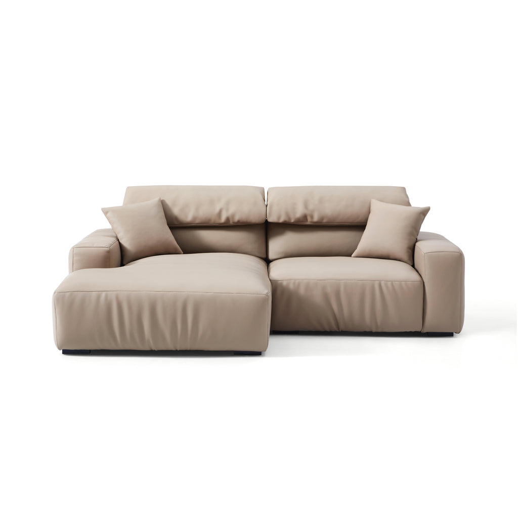 Chestnut Khaki Leather Sectional