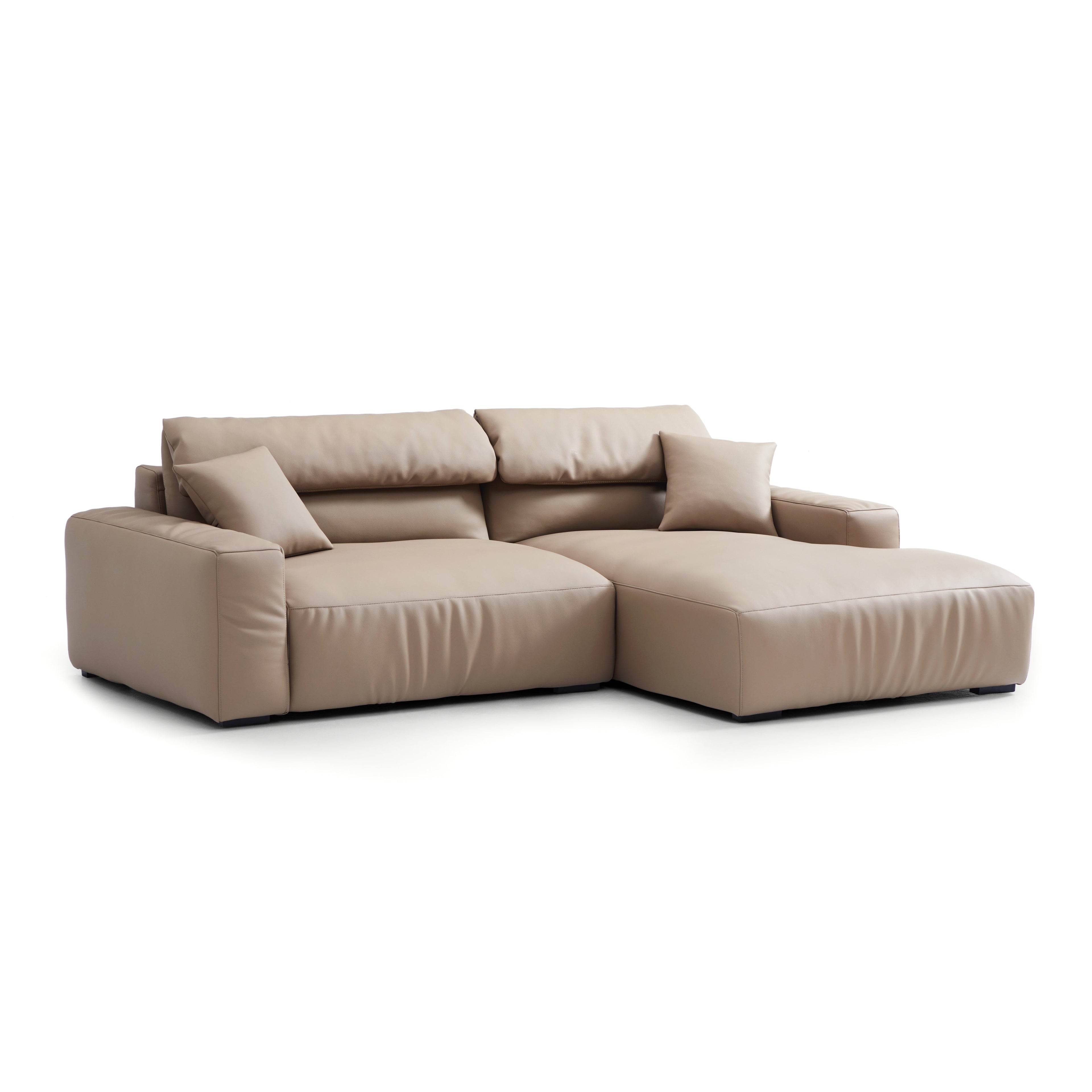 Chestnut Khaki Leather Sectional