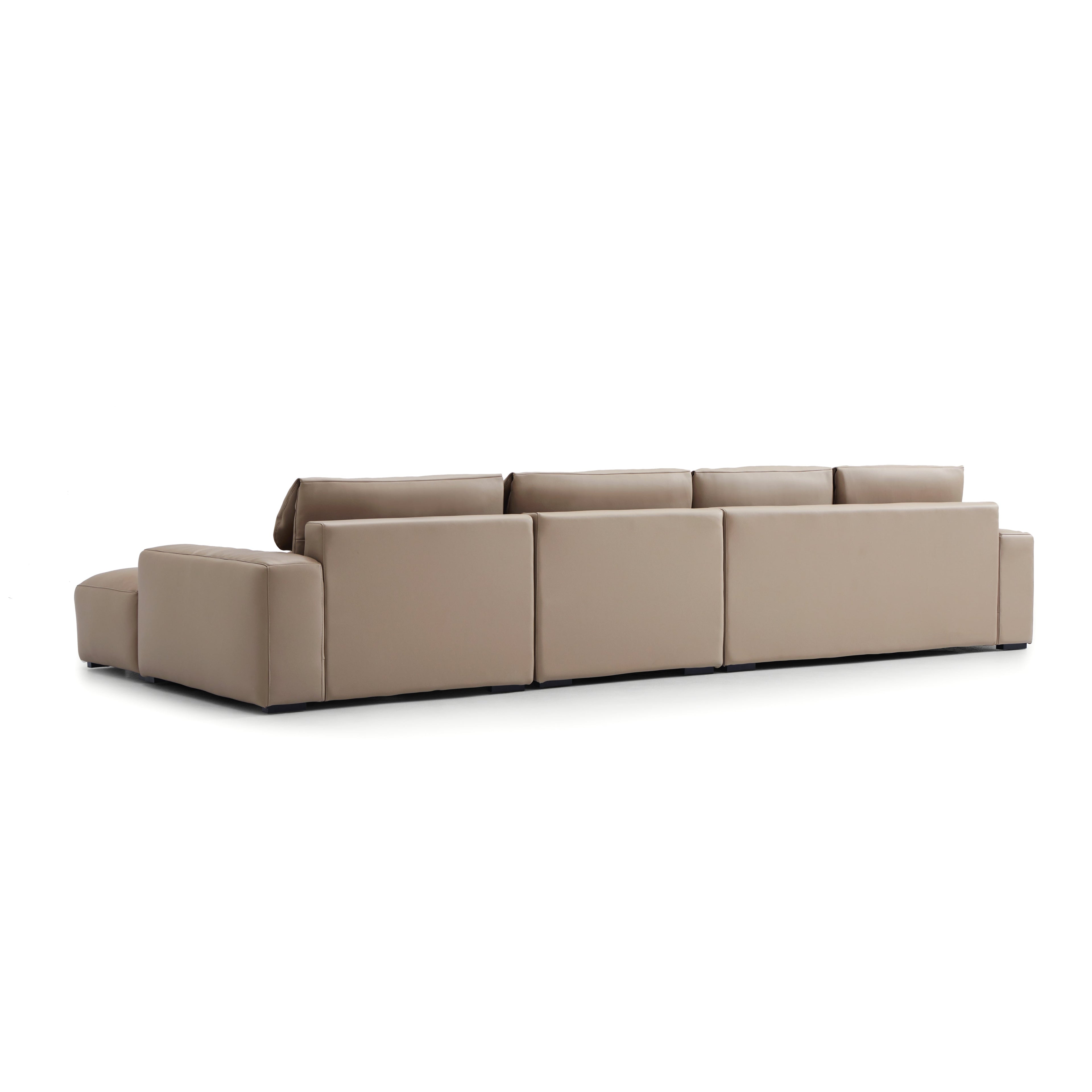 Chestnut Khaki Leather Sectional