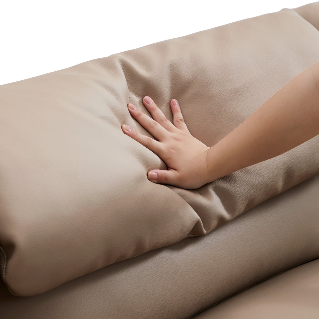 Chestnut Khaki Leather Sectional