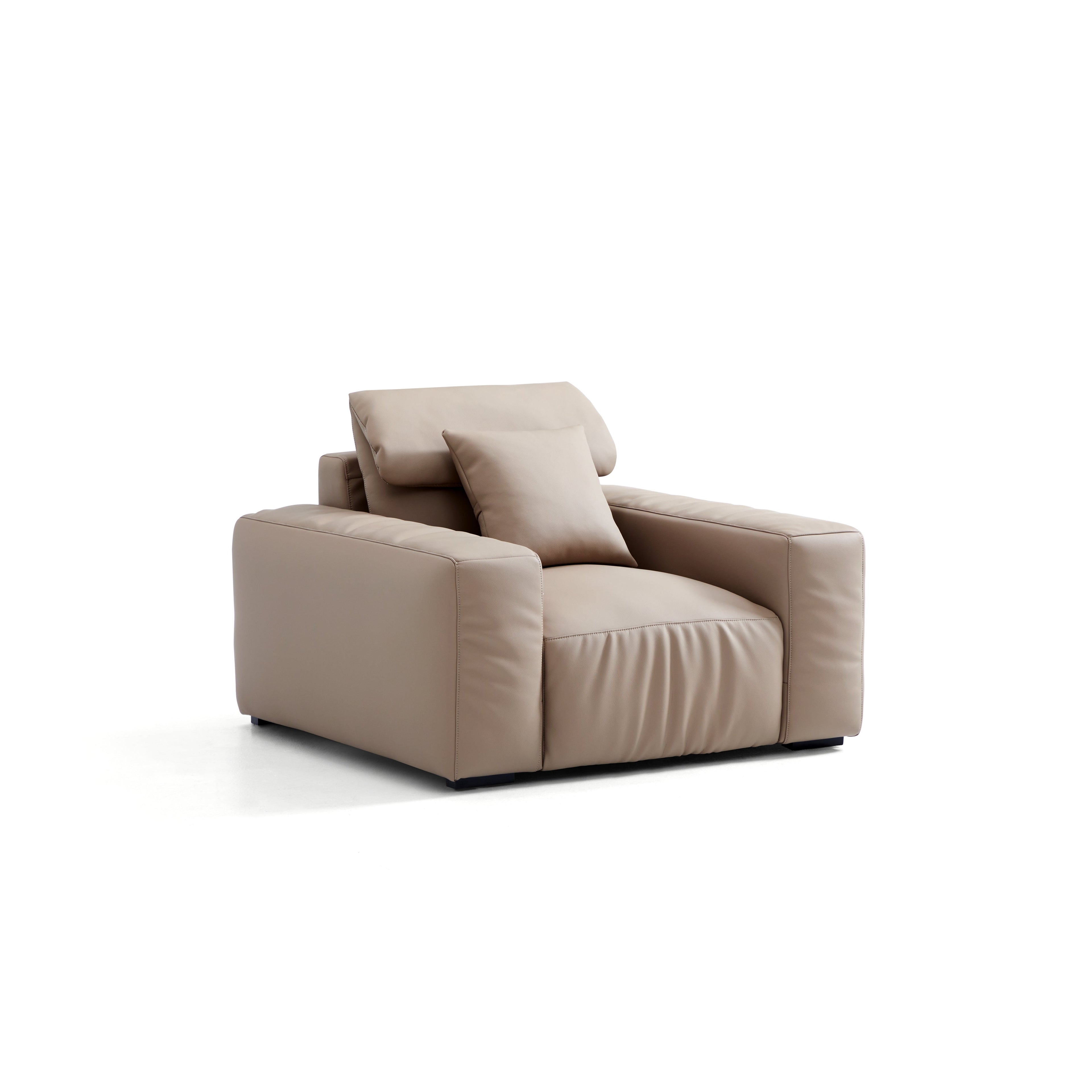 Chestnut Khaki Leather Armchair