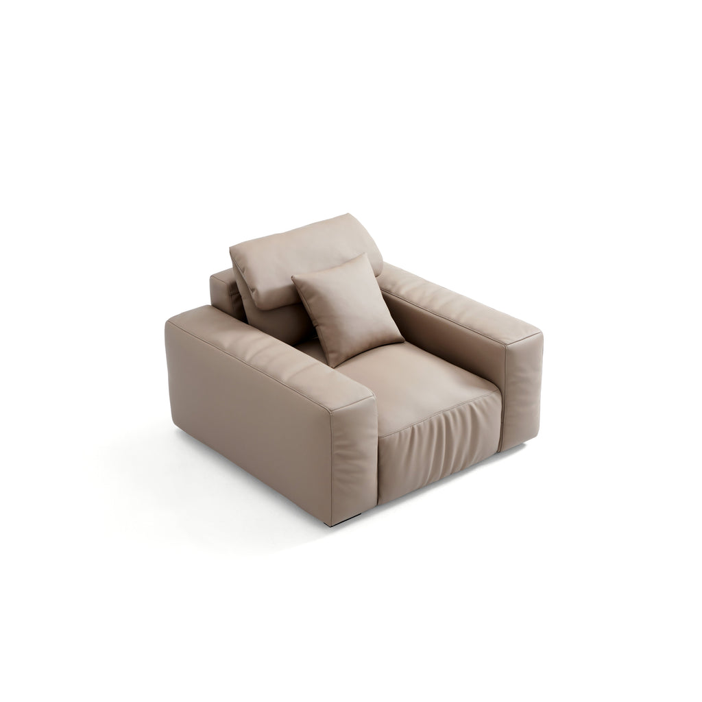 Chestnut Khaki Leather Armchair