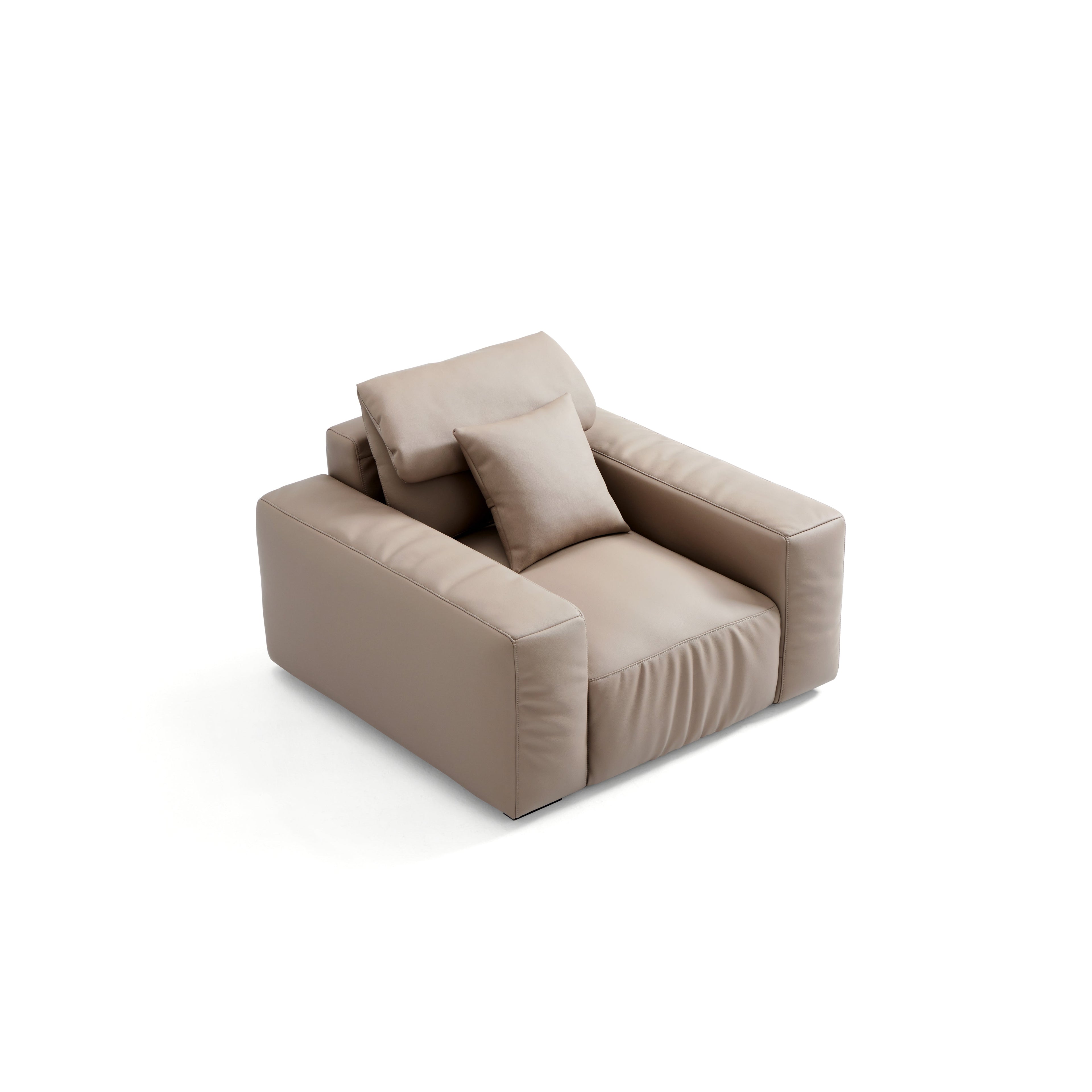 Chestnut Khaki Leather Armchair