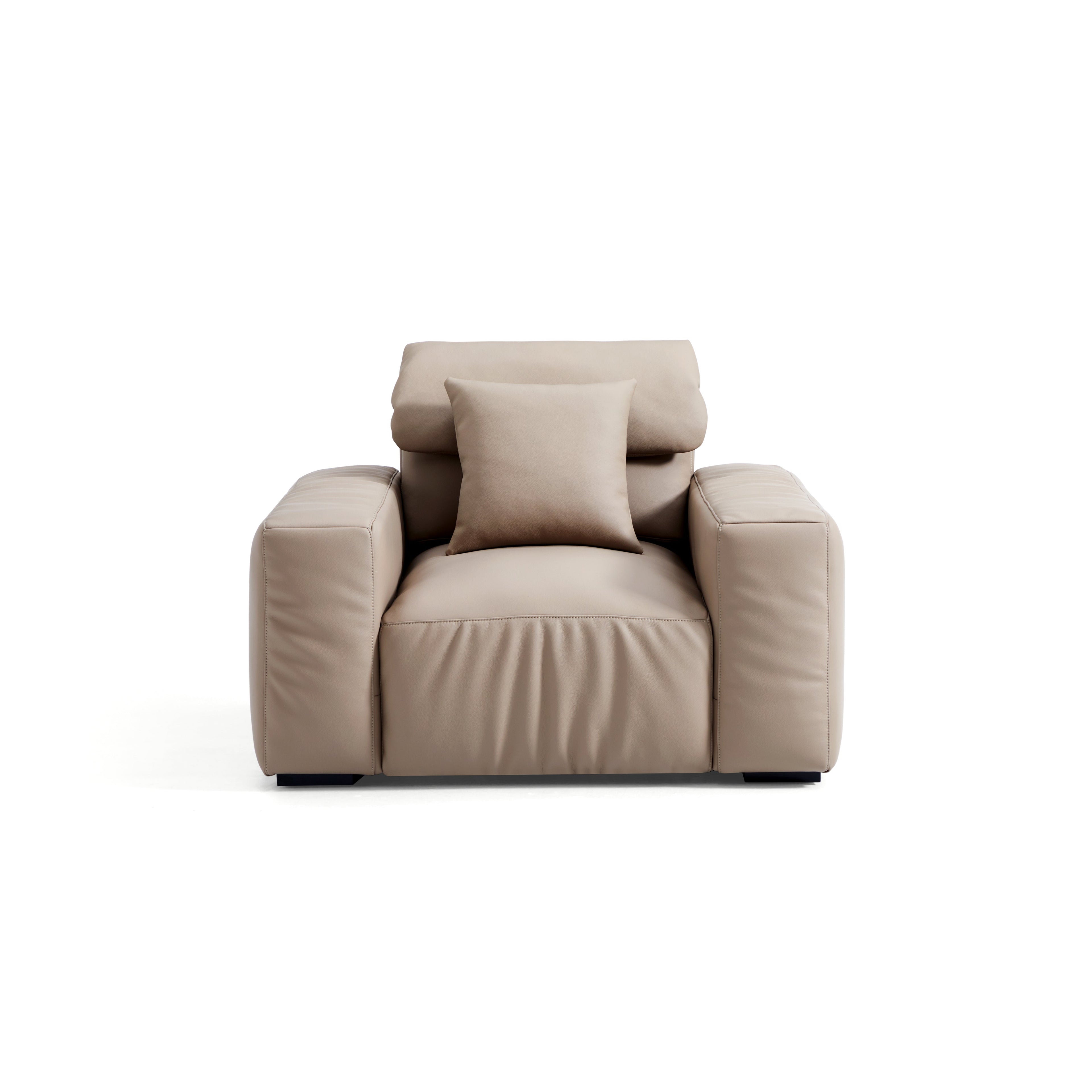 Chestnut Khaki Leather Armchair